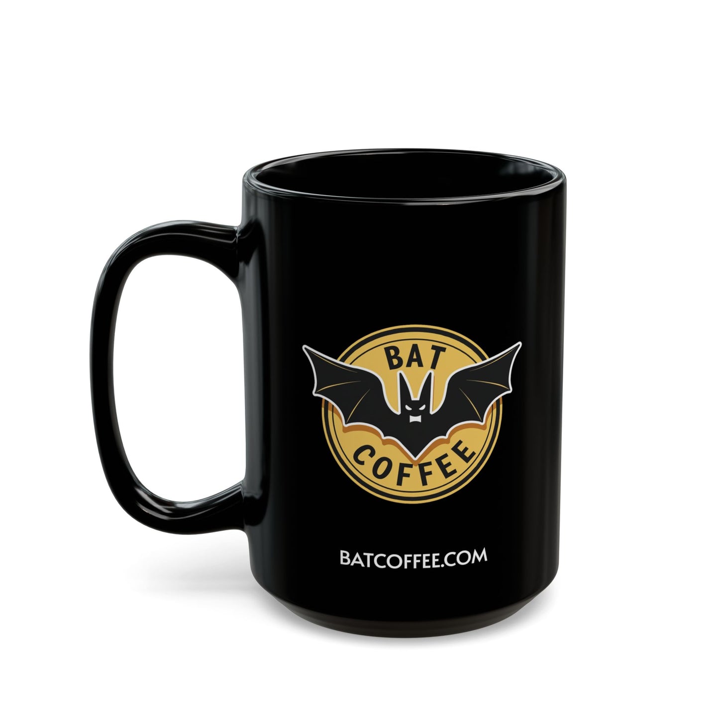 Bat Coffee Logo Mug black mug | Bat Coffee emblem ceramic mug