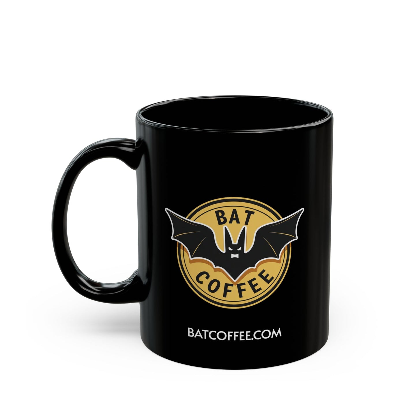 Bat Coffee Logo Mug black mug | Bat Coffee emblem ceramic mug