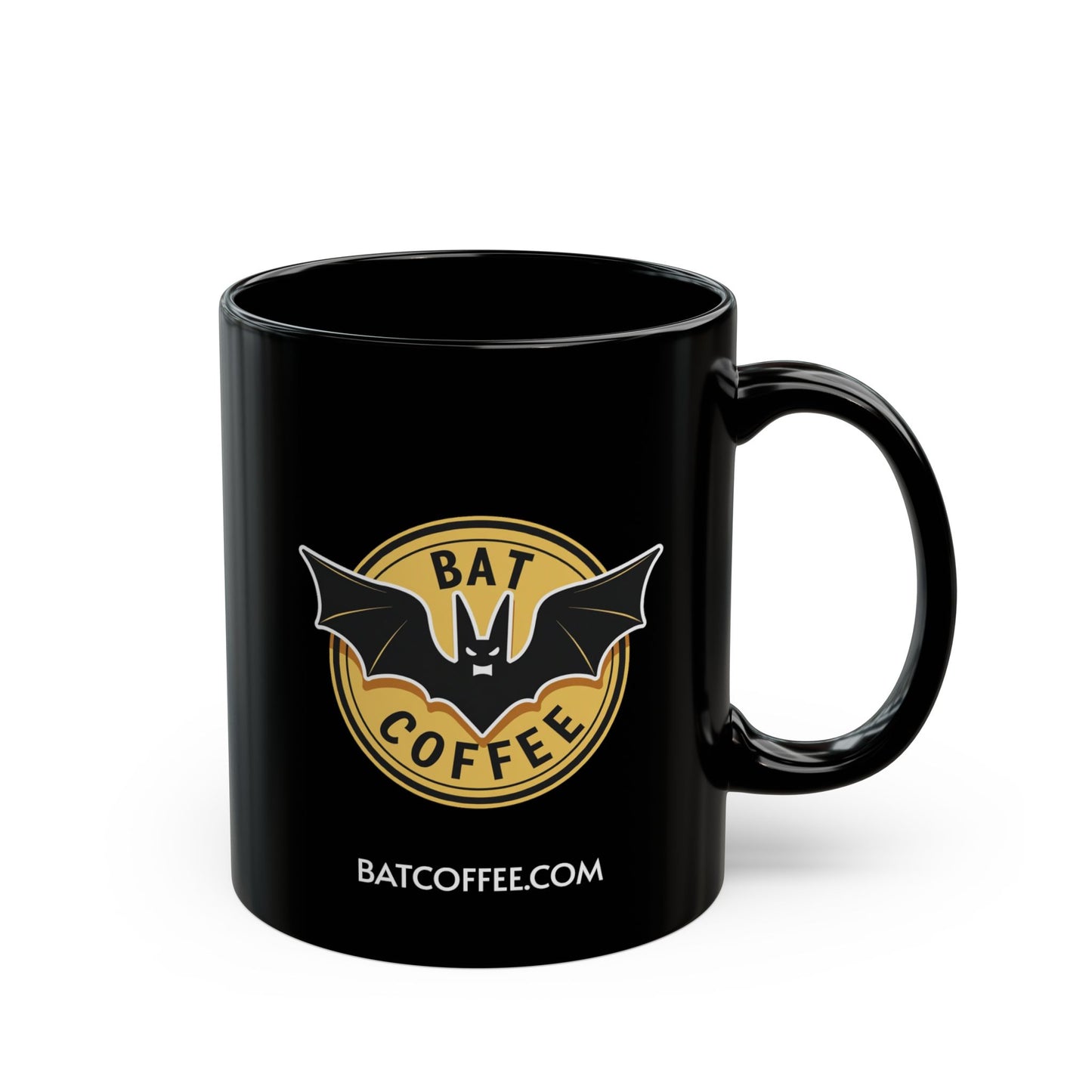 Bat Coffee Logo Mug black mug | Bat Coffee emblem ceramic mug